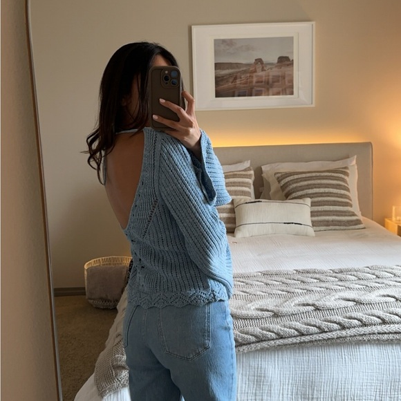 Blue knit sweater - Picture 2 of 2